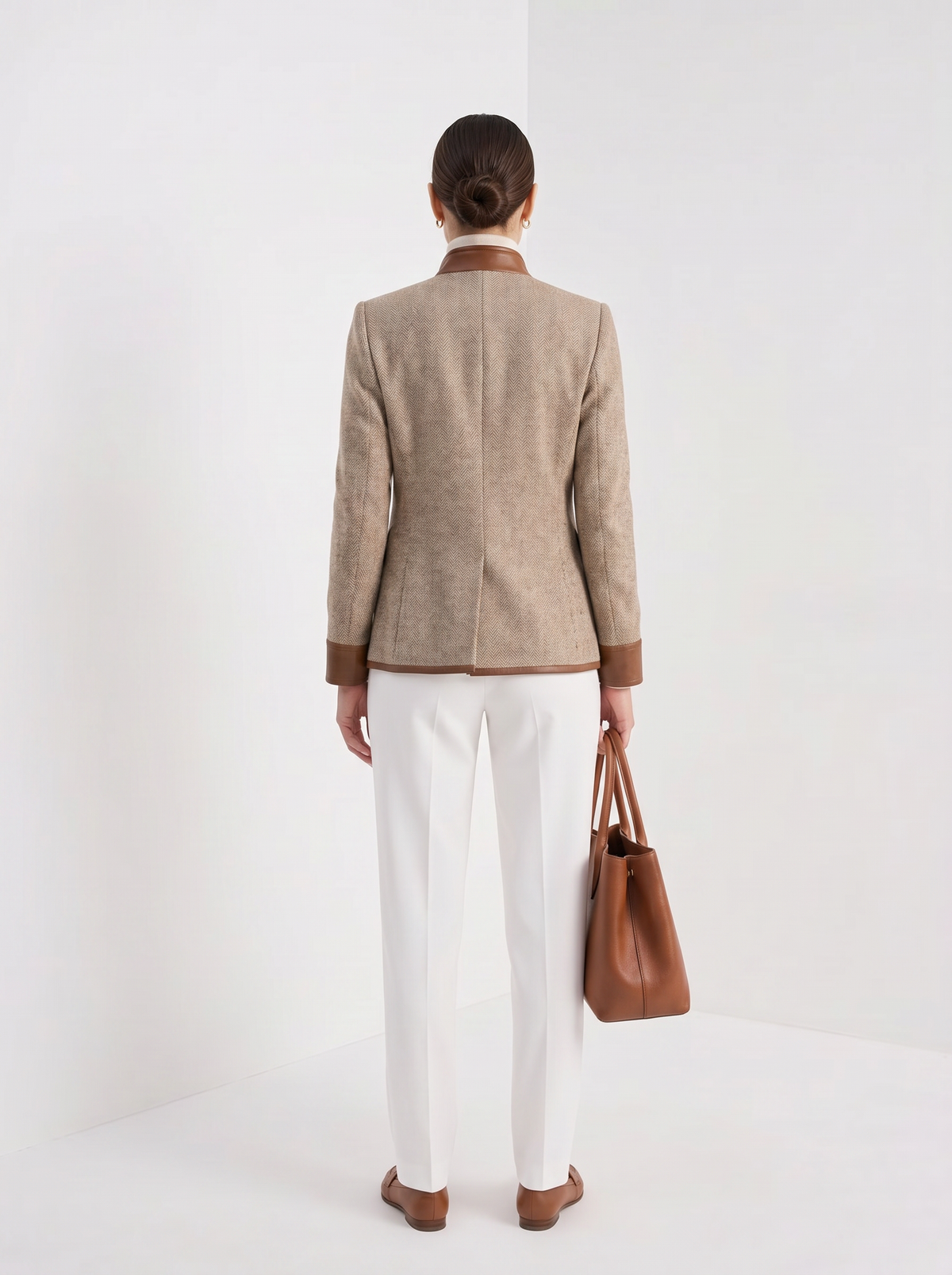 Bathilde | Veste à chevrons col montant