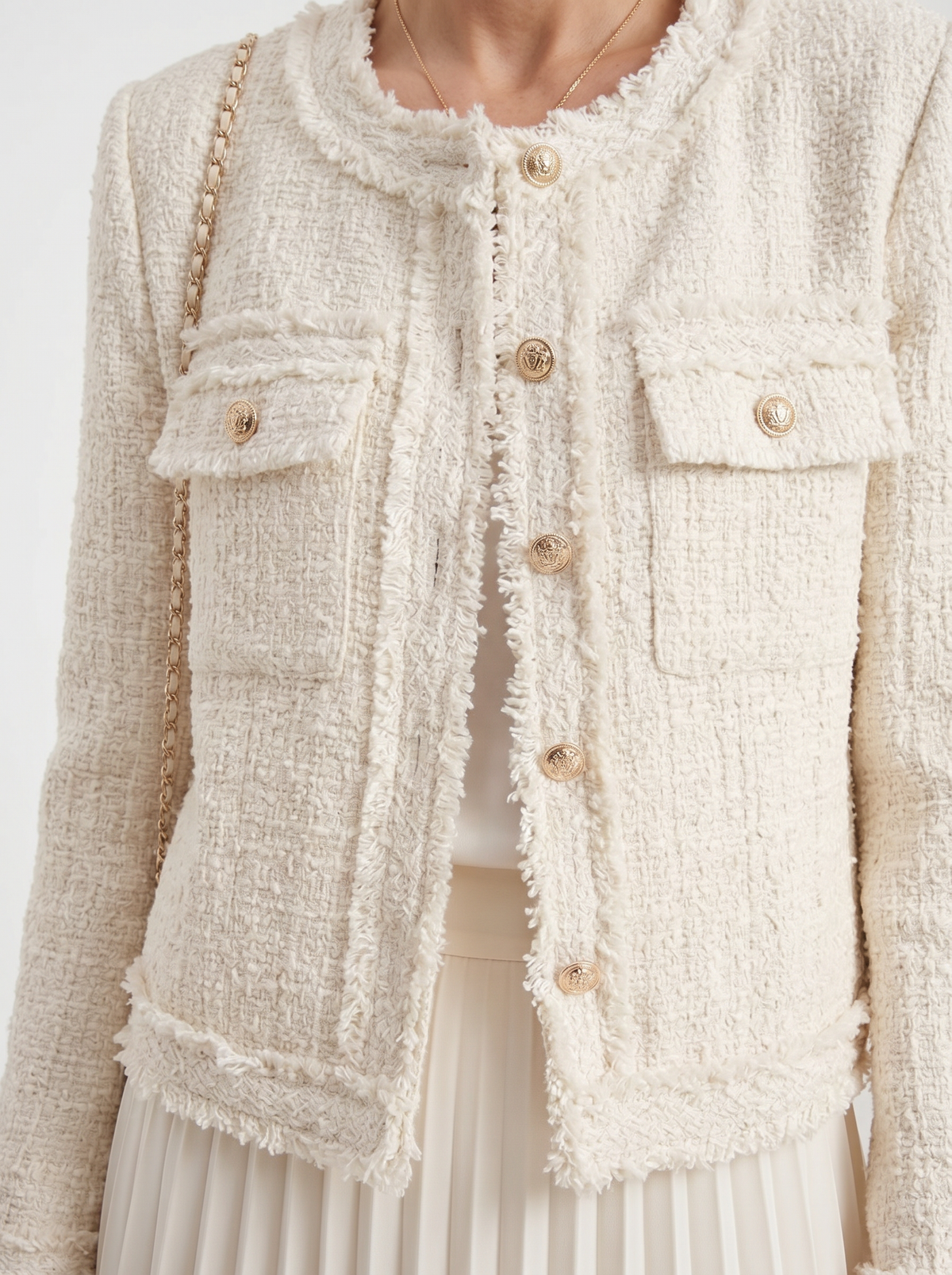 Bertille | Veste en tweed sans col