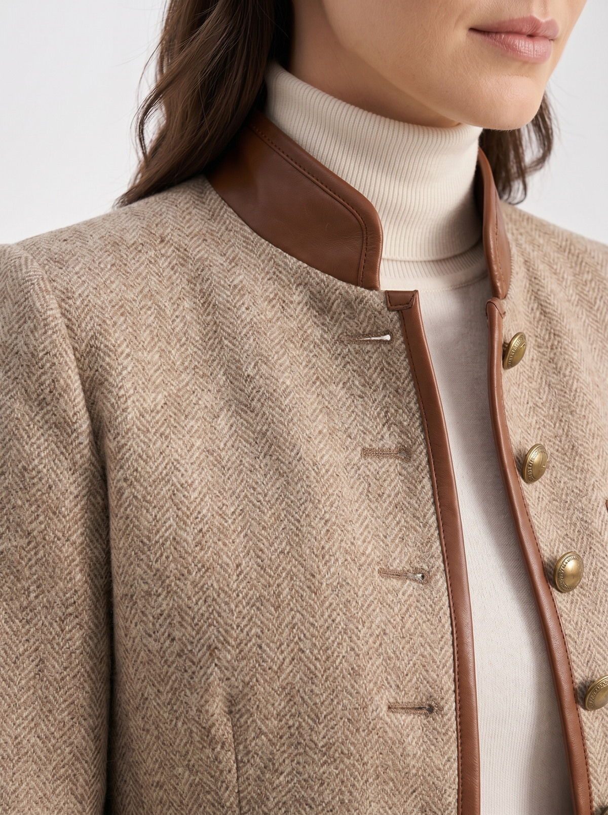 Bathilde | Veste à chevrons col montant