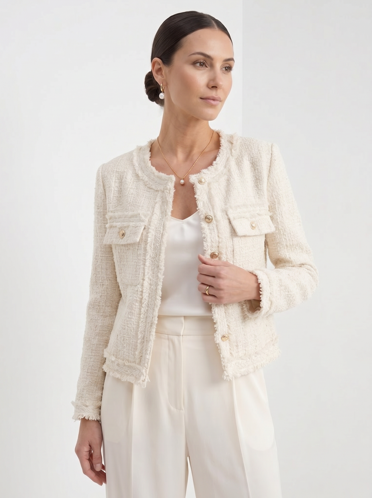 Bertille | Veste en tweed sans col