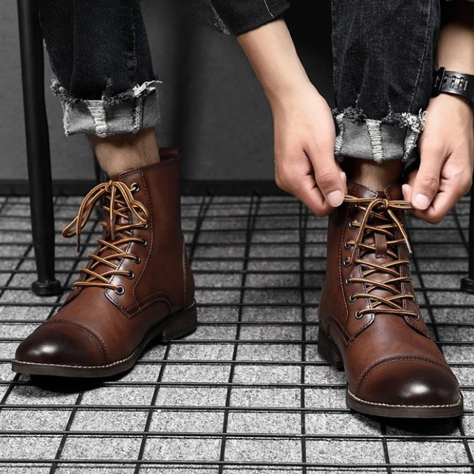 Lucas | Bottes de ville brunies pour homme