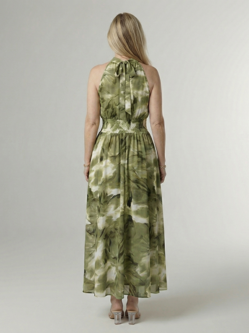 Françoise | Robe Midi à Col Américain Froncé Sylin