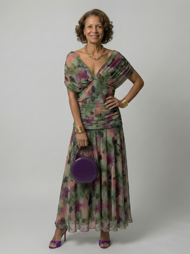 Manon | Robe Midi Décontractée à Épaules Dénudées Calen