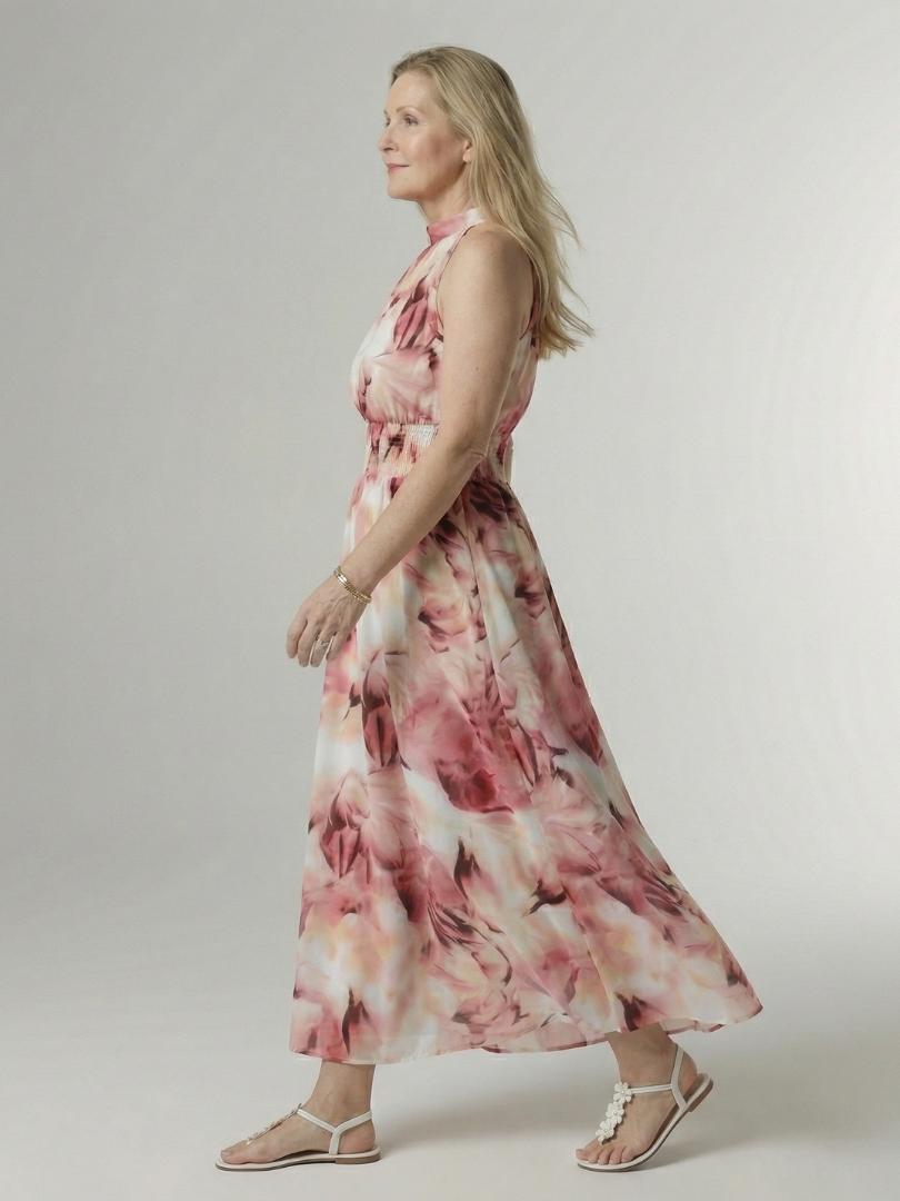 Françoise | Robe Midi à Col Américain Froncé Sylin