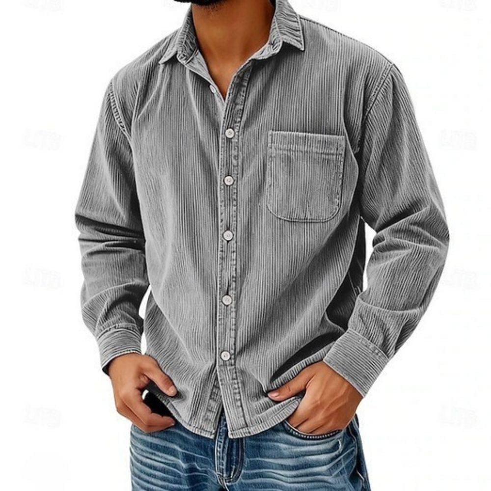Nicolas | Chemise boutonnée en velours côtelé pour homme