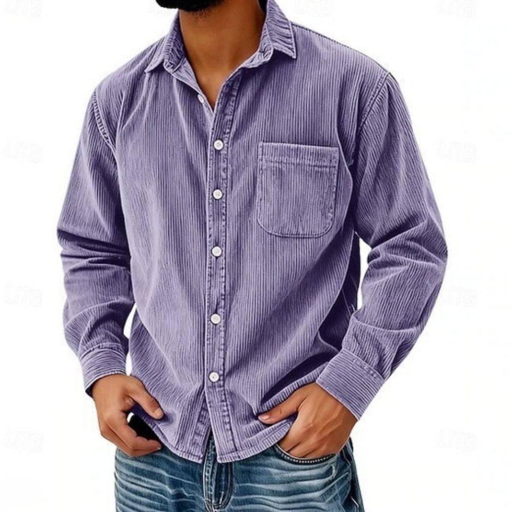 Nicolas | Chemise boutonnée en velours côtelé pour homme