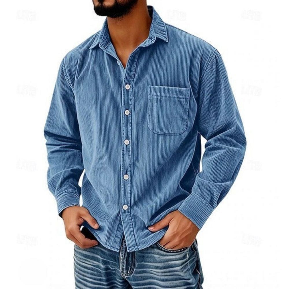 Nicolas | Chemise boutonnée en velours côtelé pour homme