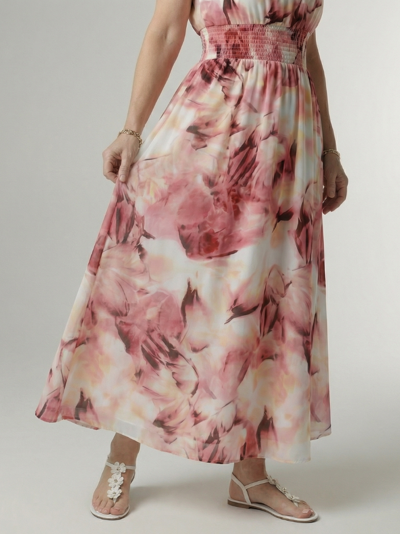 Françoise | Robe Midi à Col Américain Froncé Sylin