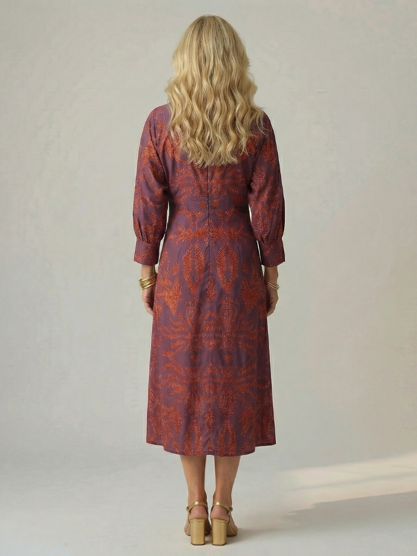 Danielle | Robe Midi Portefeuille Naturelle Lune