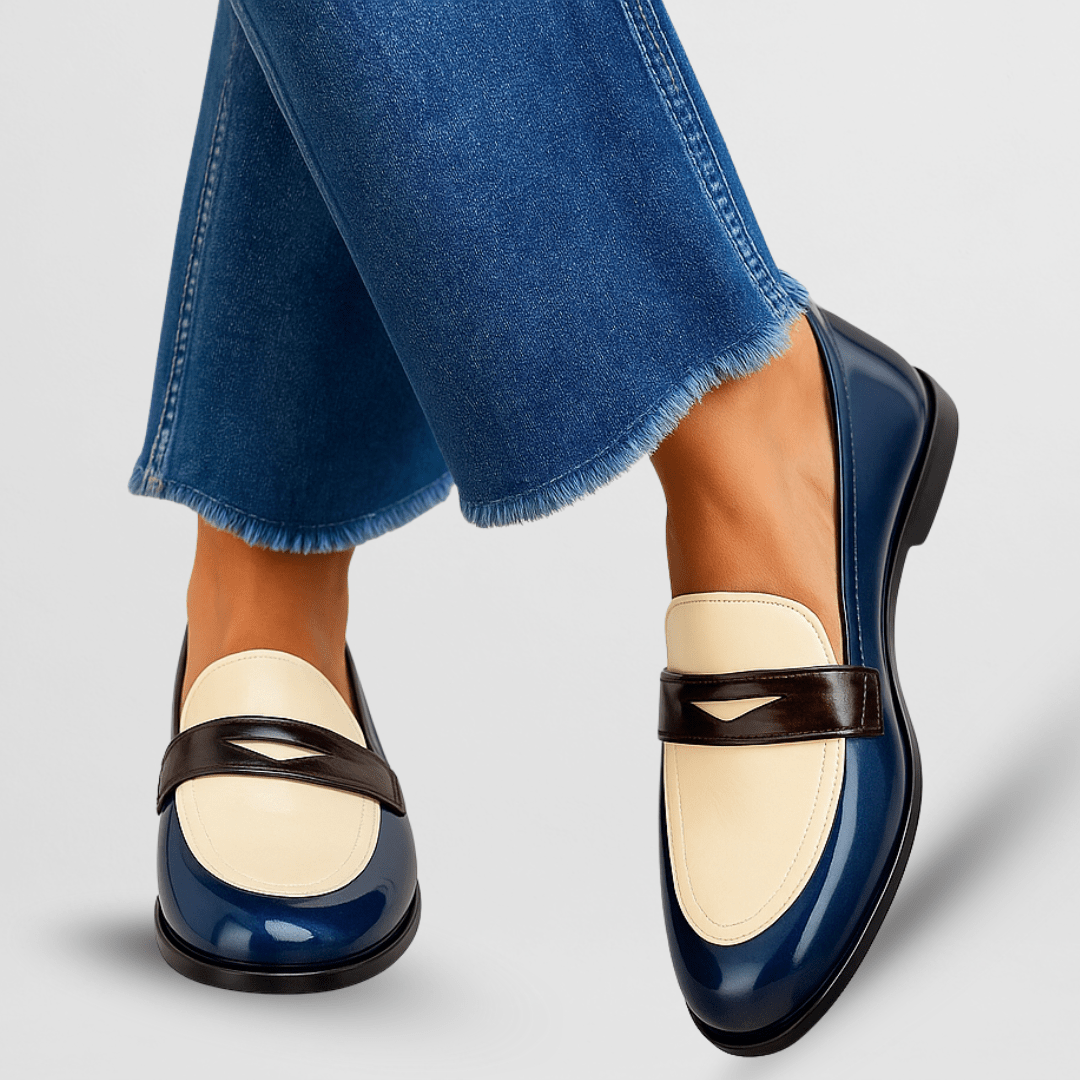 Réjane | Mocassin verni bicolore