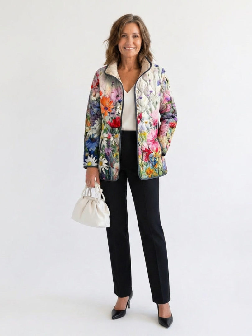 TROUSSEAU | Veste Matelassée Fleurs des Champs Manon