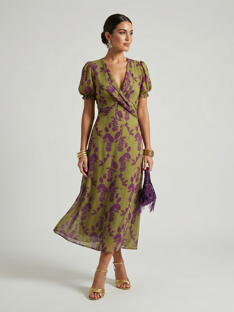 Colette | Robe Midi Florale Détendue Virel