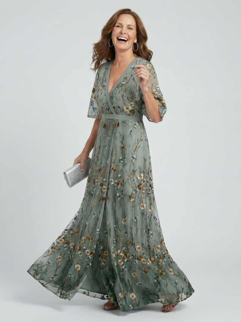 Camille | Robe Maxi à Col Américain Fluide Selora