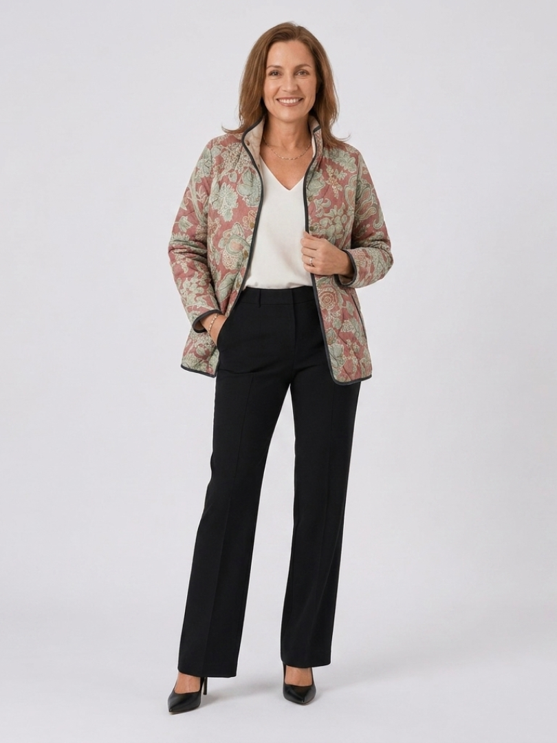 TROUSSEAU | Veste Matelassée Damas Terracotta Pauline
