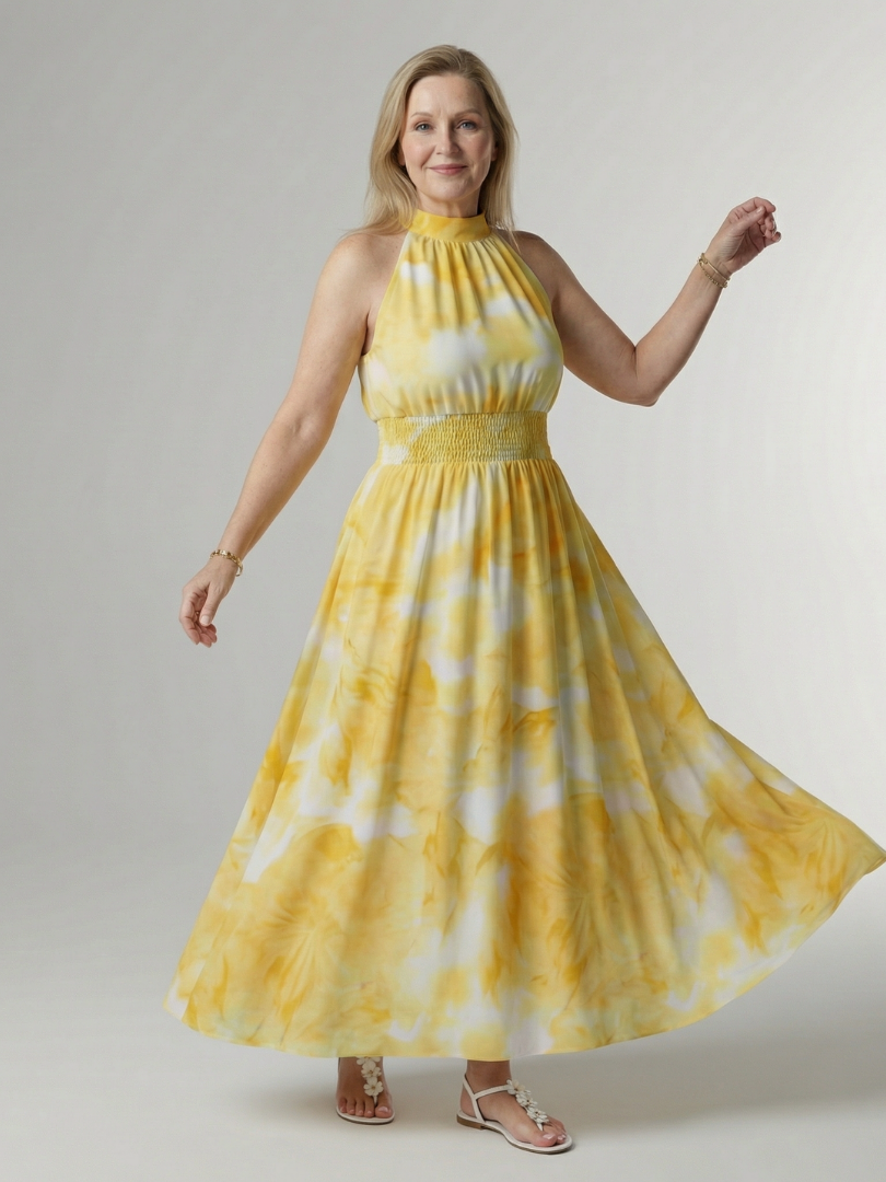 Françoise | Robe Midi à Col Américain Froncé Sylin