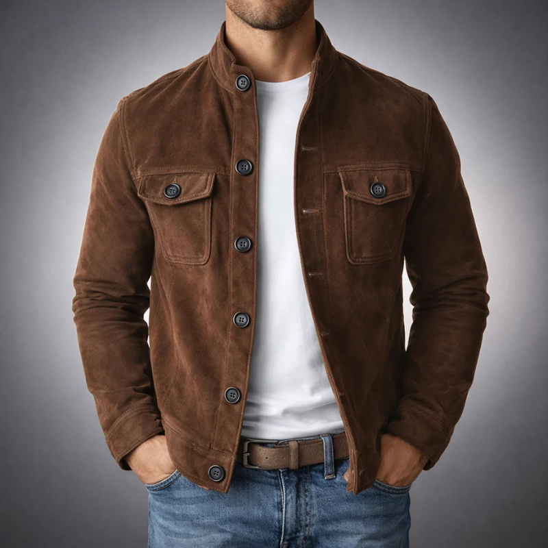 Arthur | Blouson bomber premium en cuir suédé souple