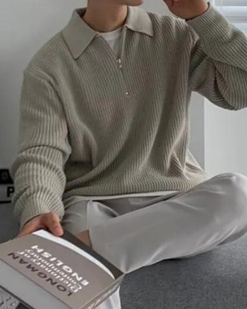 Denis | Pull en maille col zippé
