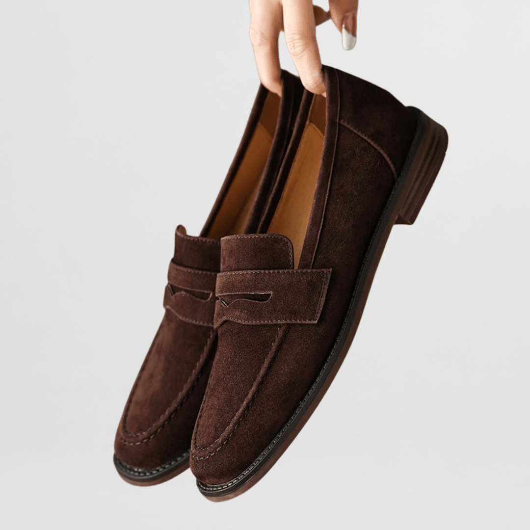 Roseline | Mocassin en daim rétro