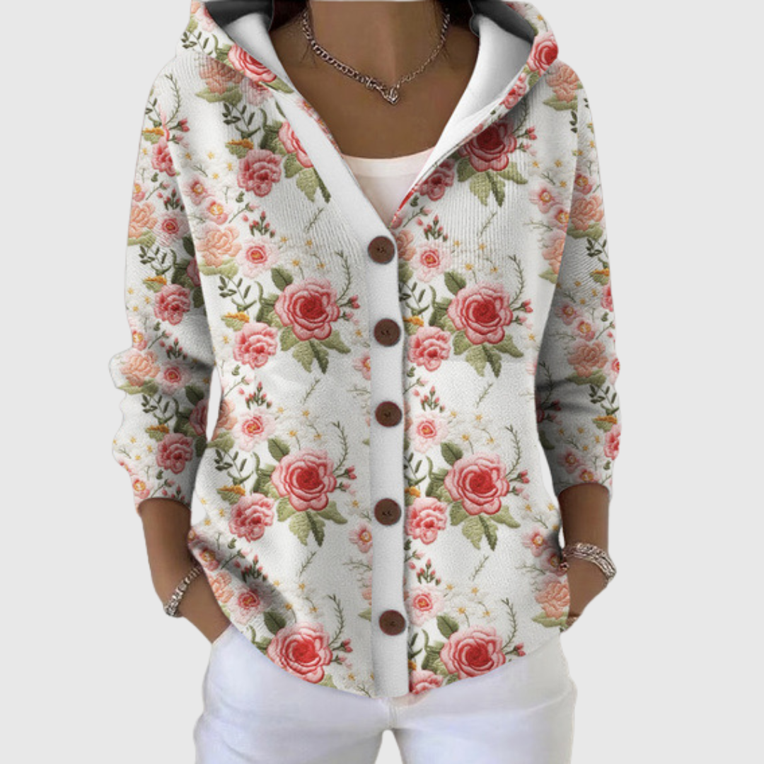Cesarina | Veste en maille à capuche élégante et polyvalente