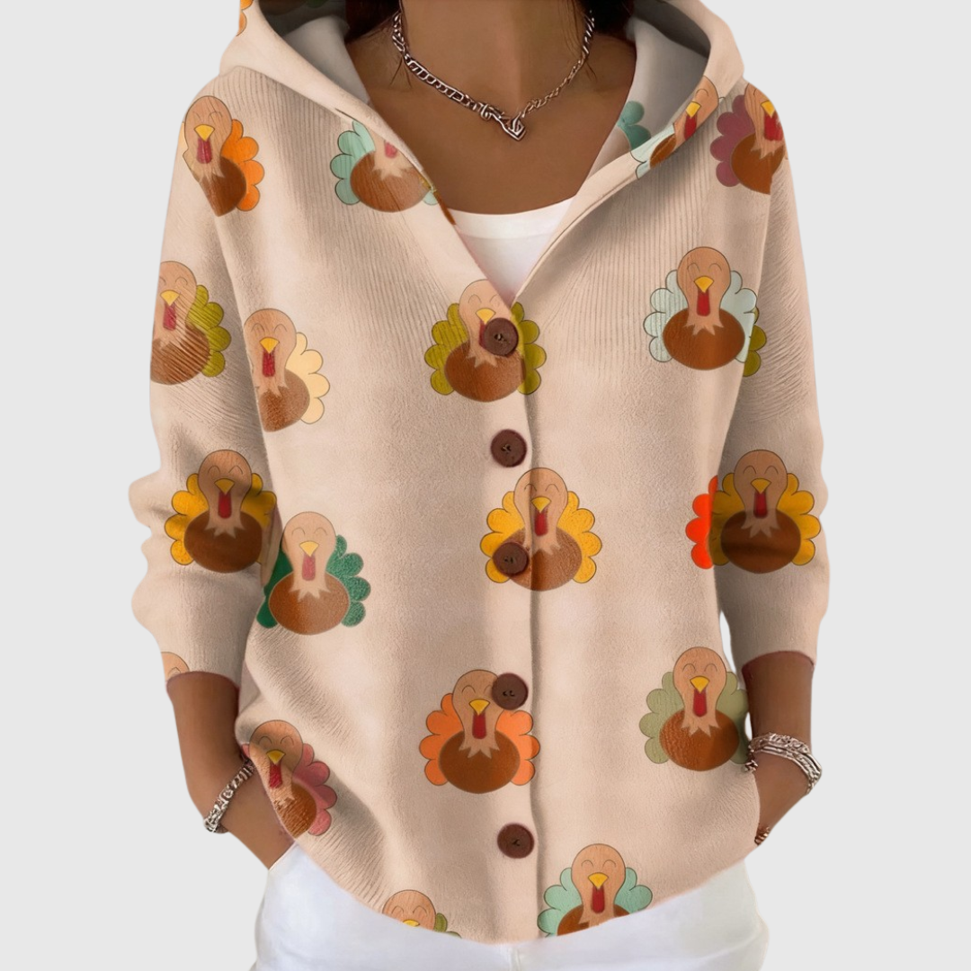Pierina | Veste en maille à capuche au style décontracté