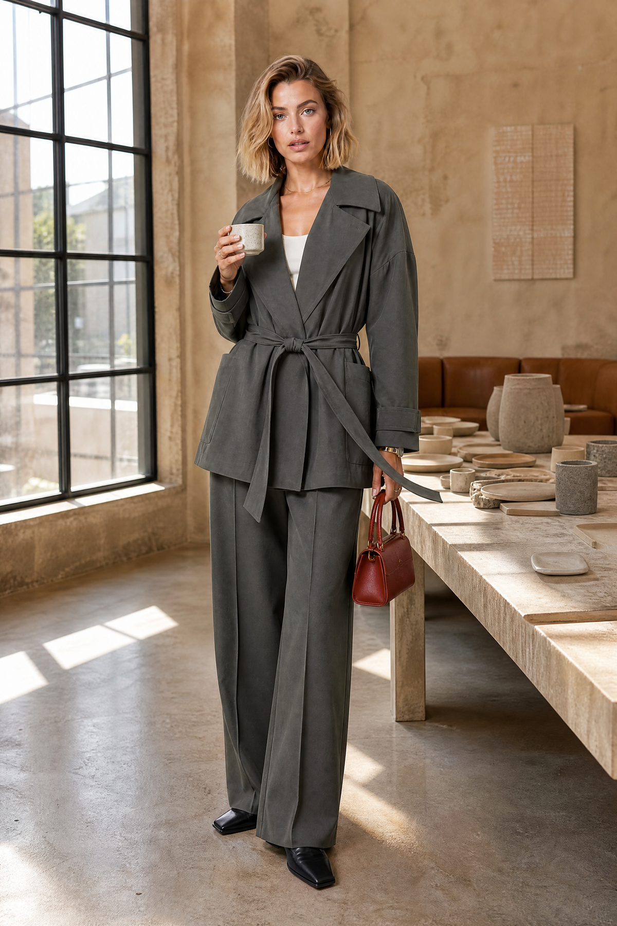 Laetitia | Ensemble veste trench et pantalon