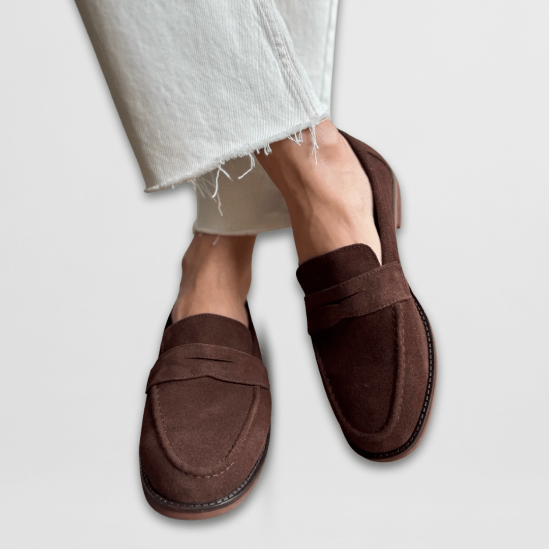 Roseline | Mocassin en daim rétro