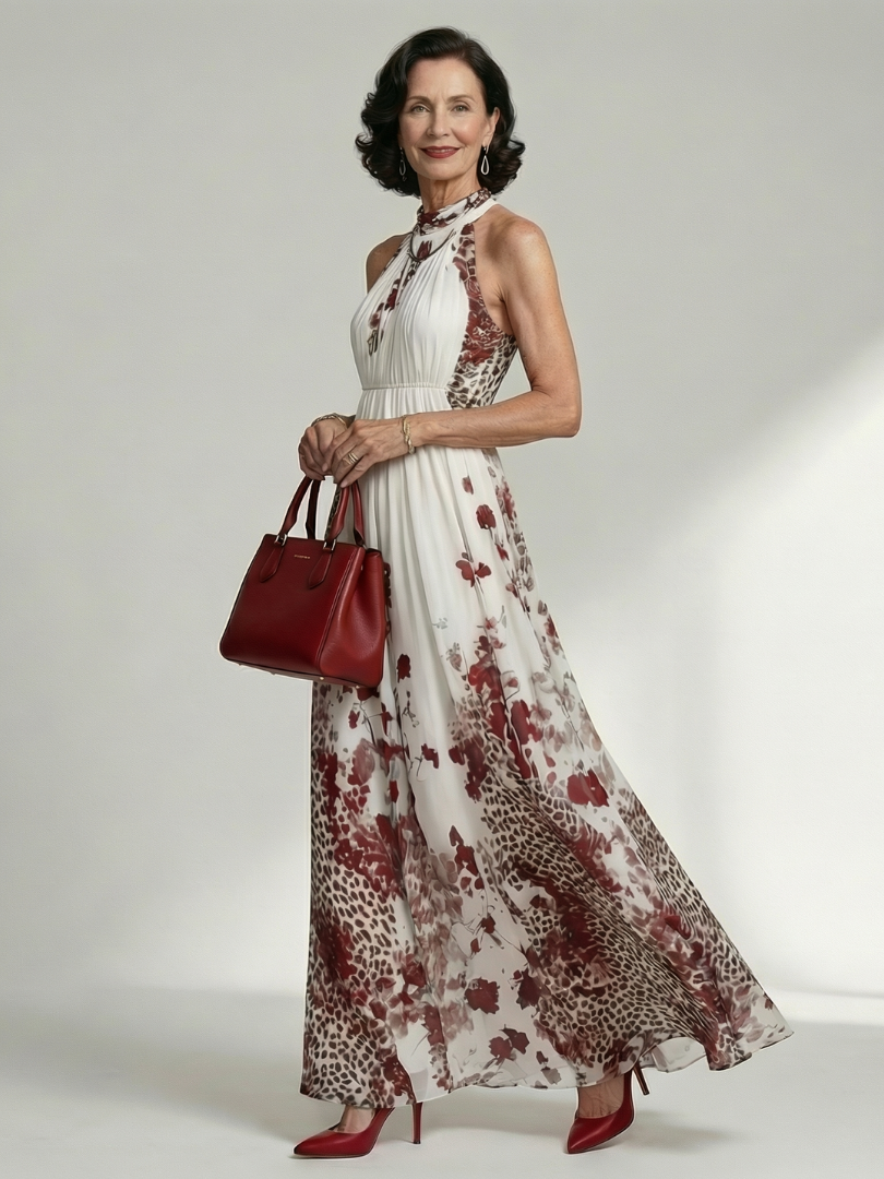 Nathalie | Robe Maxi Plissée Blanche Orlune