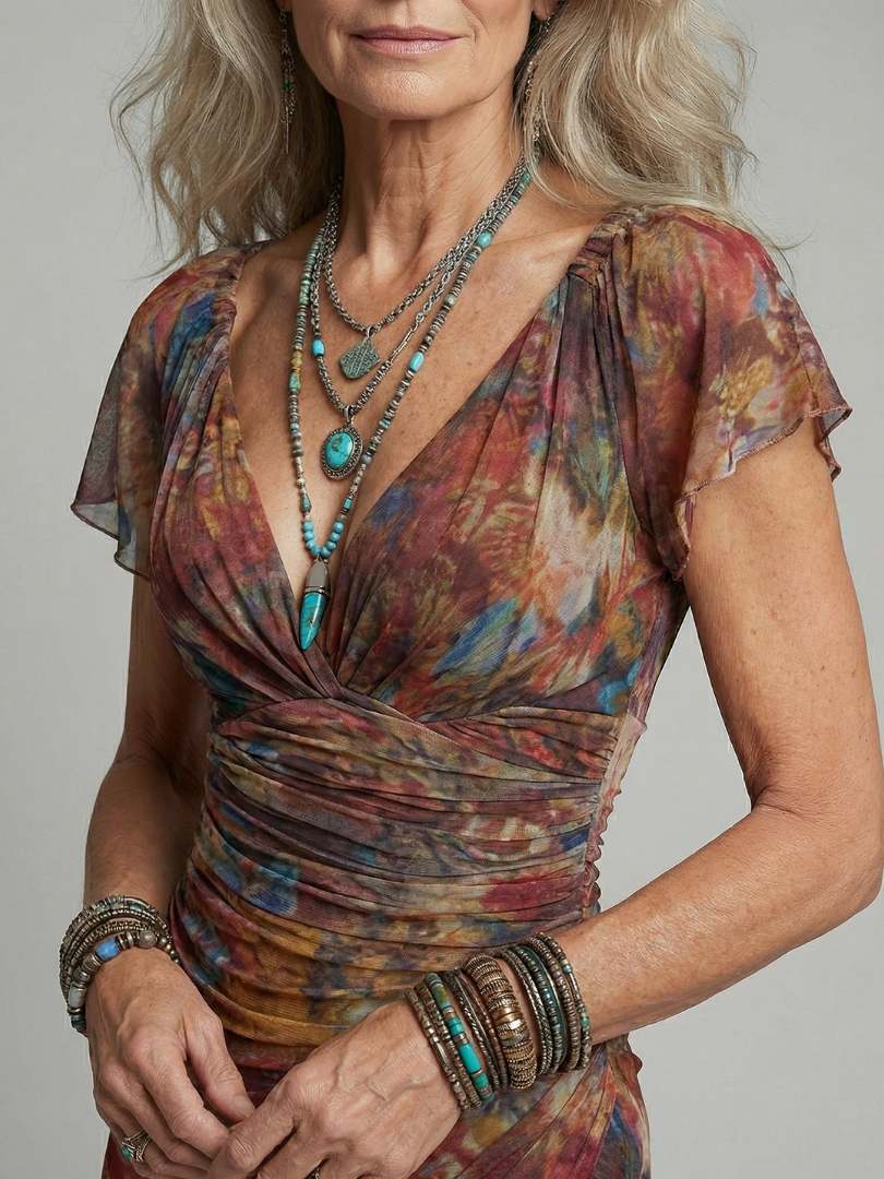 Geneviève | Robe Midi à Col Américain Épurée Aeris