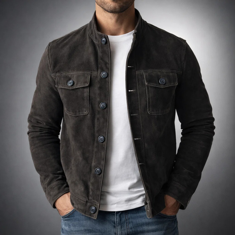 Arthur | Blouson bomber premium en cuir suédé souple