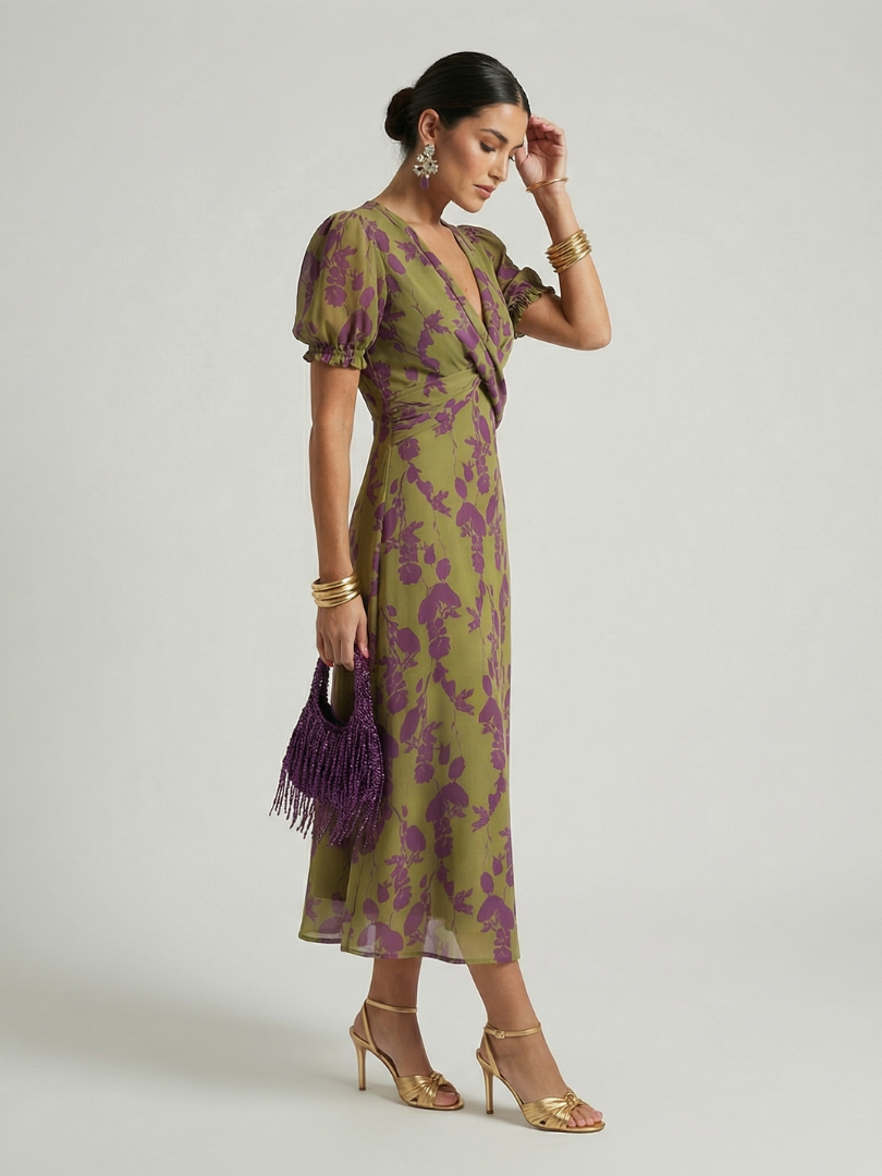Colette | Robe Midi Florale Détendue Virel