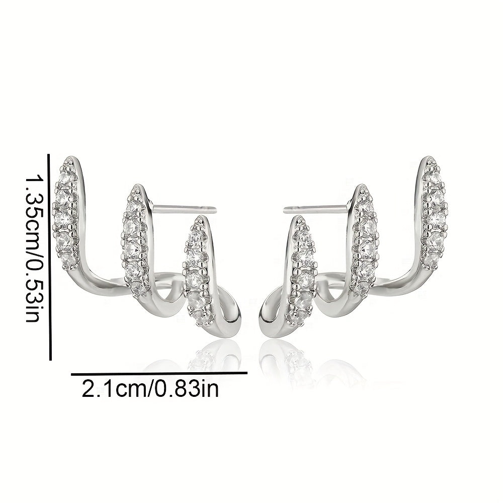 Flora - Élégante boucle d’oreille triple au design sophistiqué