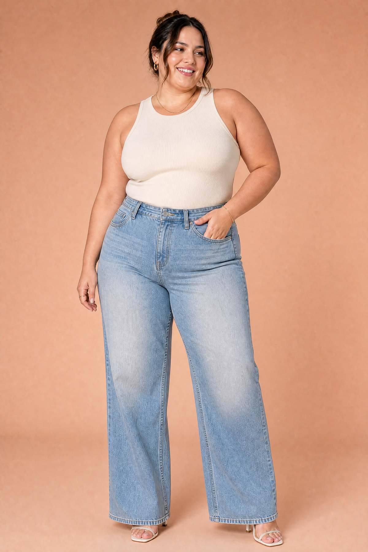 Hermine | Jean ample jambe droite