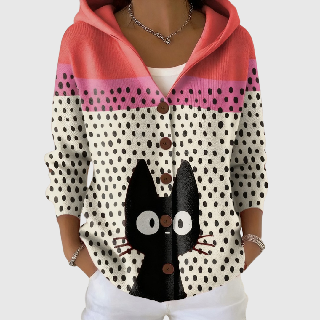 Loreta | Veste en maille à capuche élégante et polyvalente