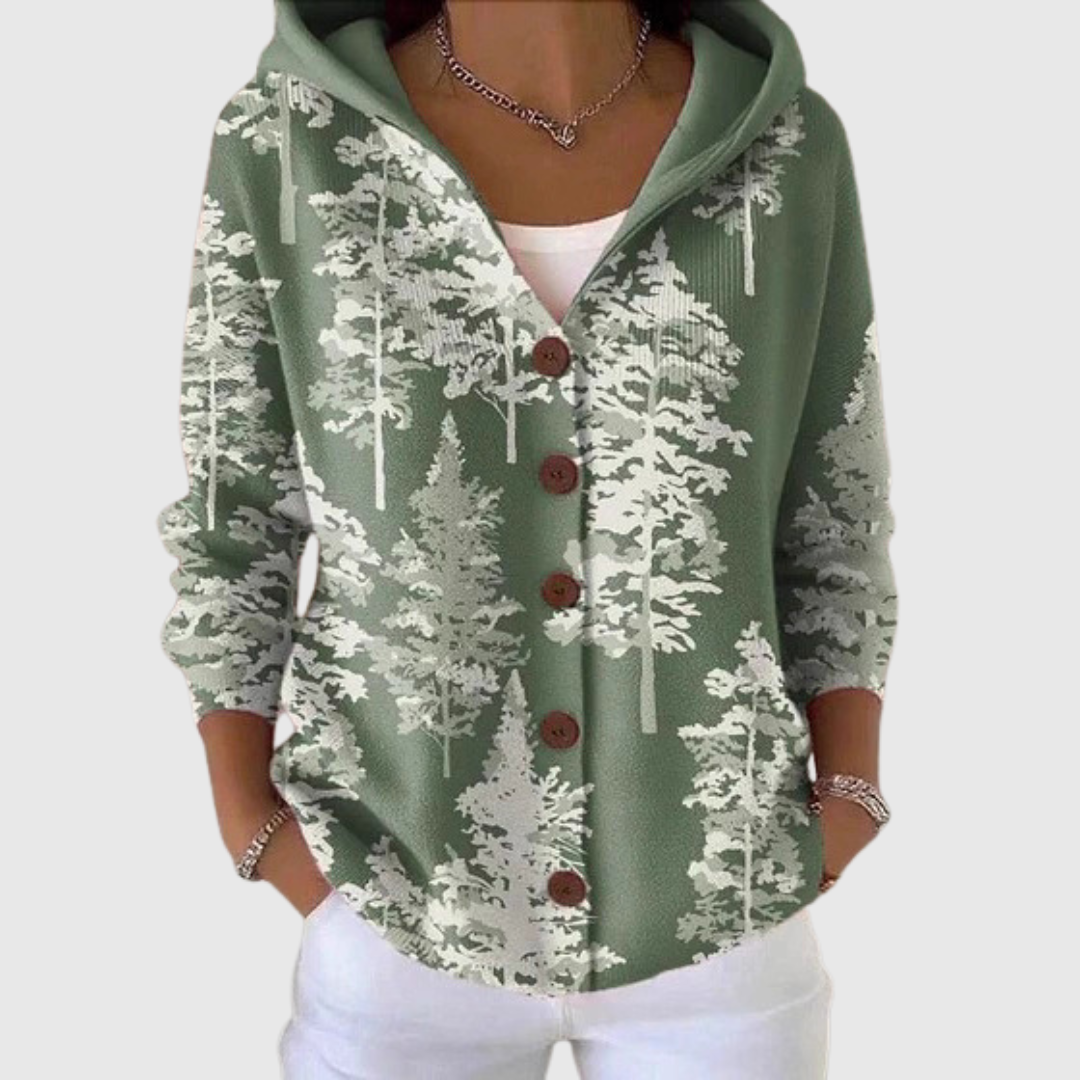Bianca | Élégante veste en maille à capuche – confort et style décontracté