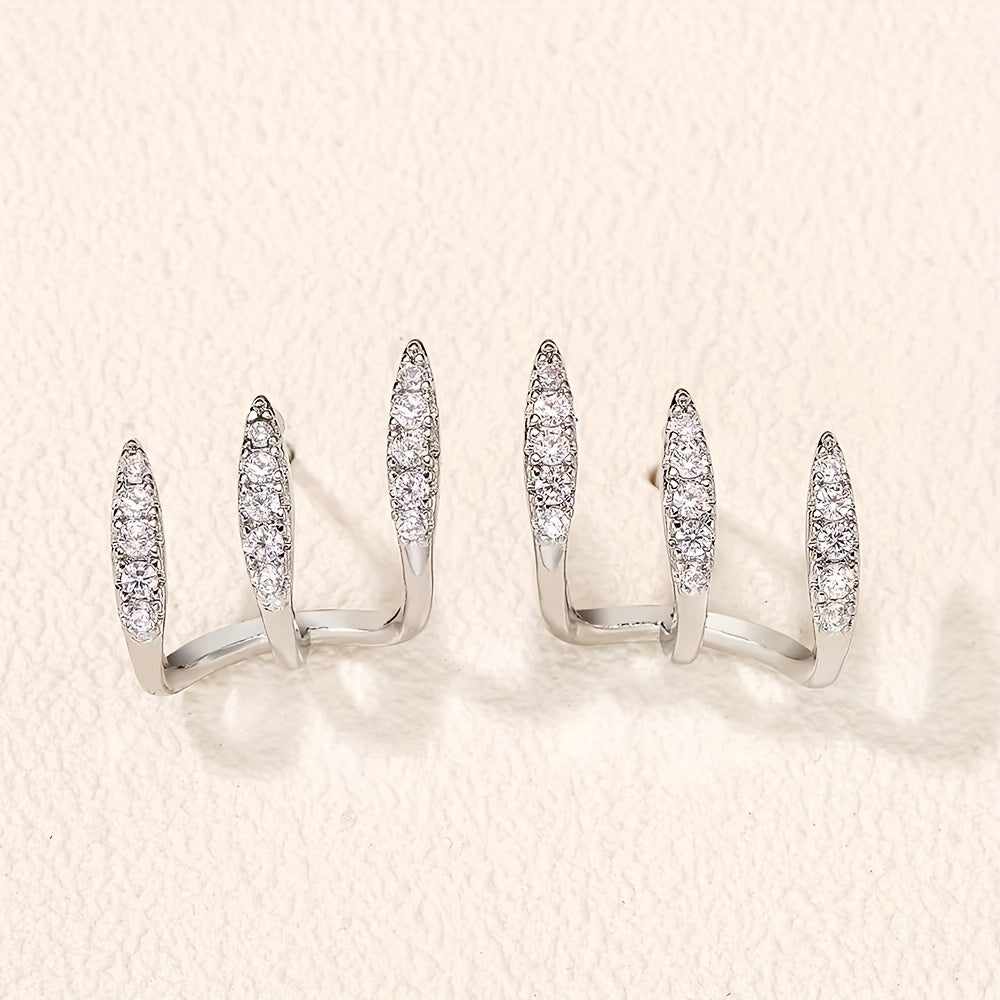 Flora - Élégante boucle d’oreille triple au design sophistiqué