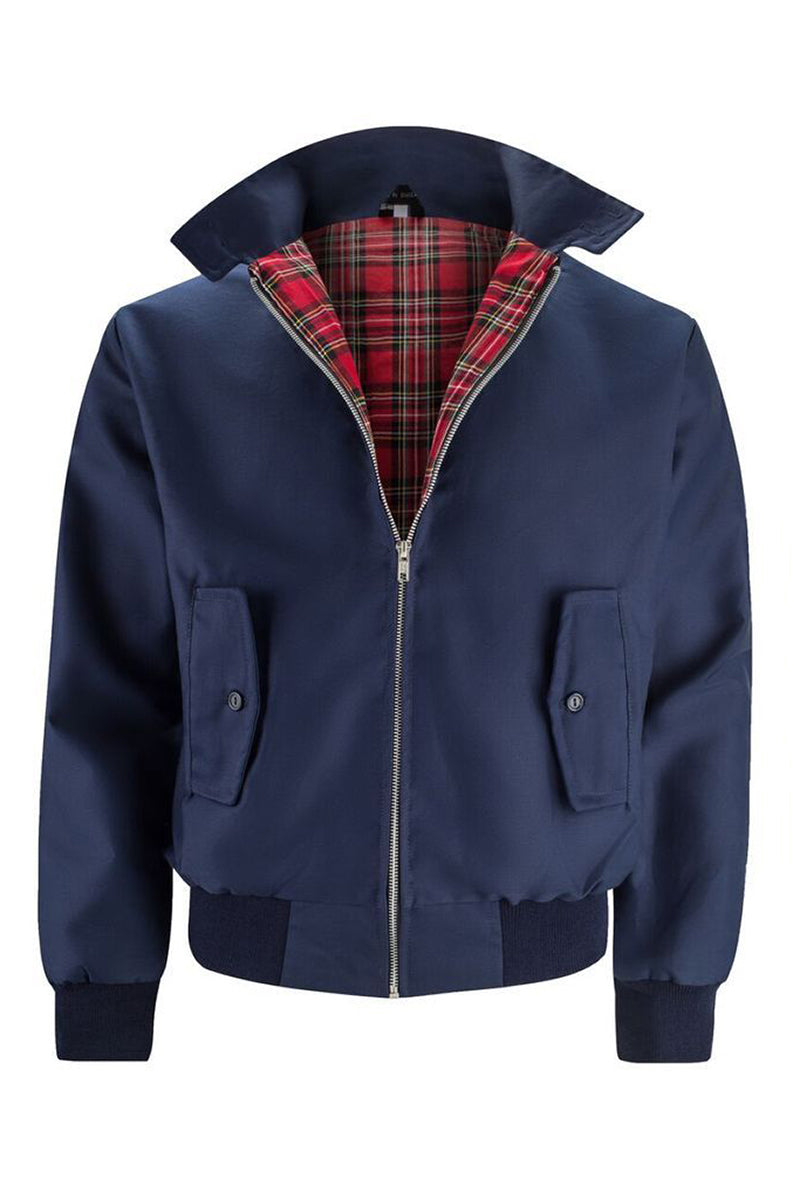 Éric | Veste Harrington élégante avec doublure tartan classique