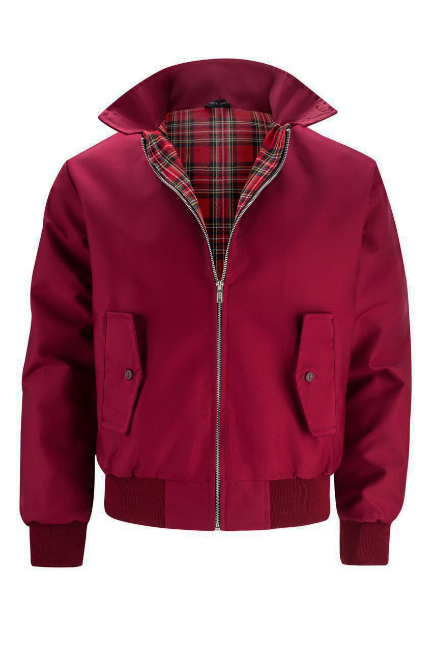 Éric | Veste Harrington élégante avec doublure tartan classique