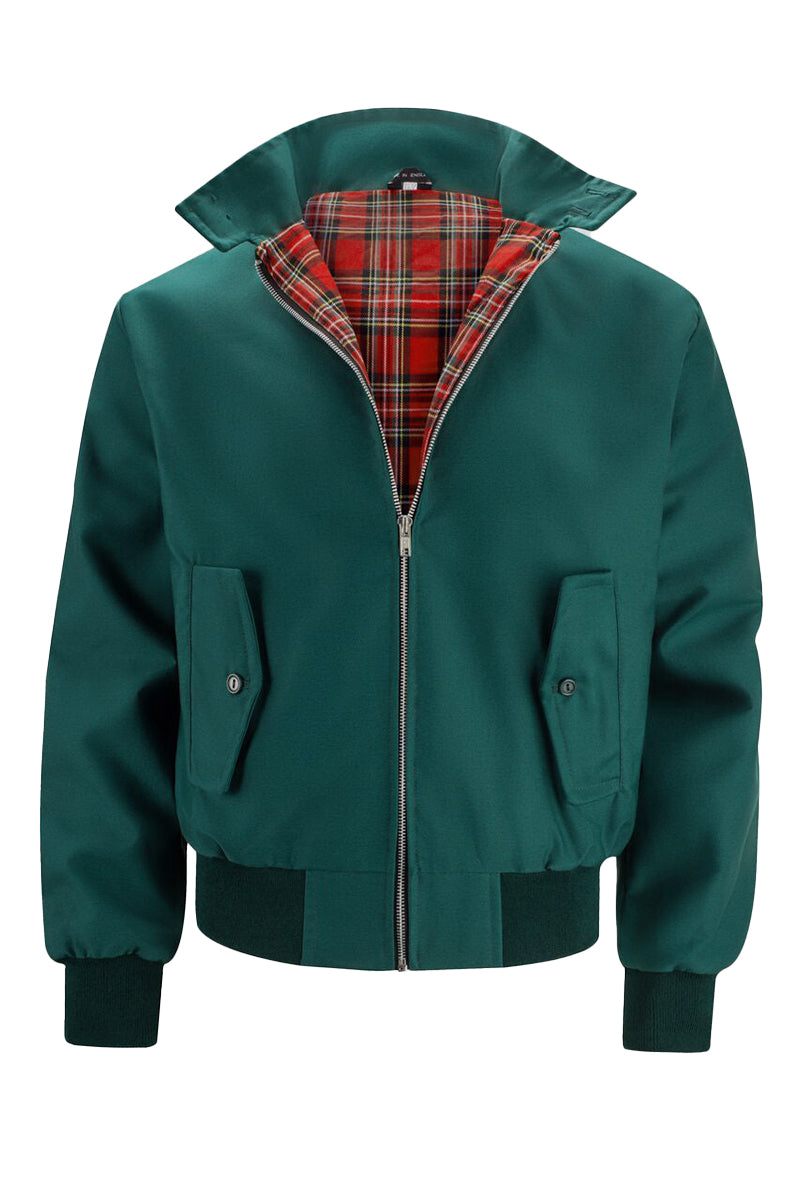 Éric | Veste Harrington élégante avec doublure tartan classique