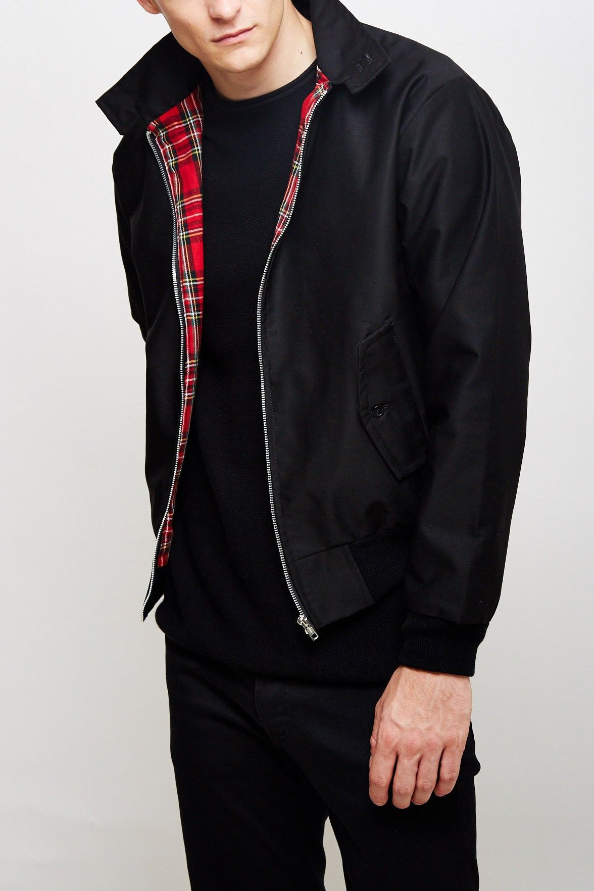 Éric | Veste Harrington élégante avec doublure tartan classique