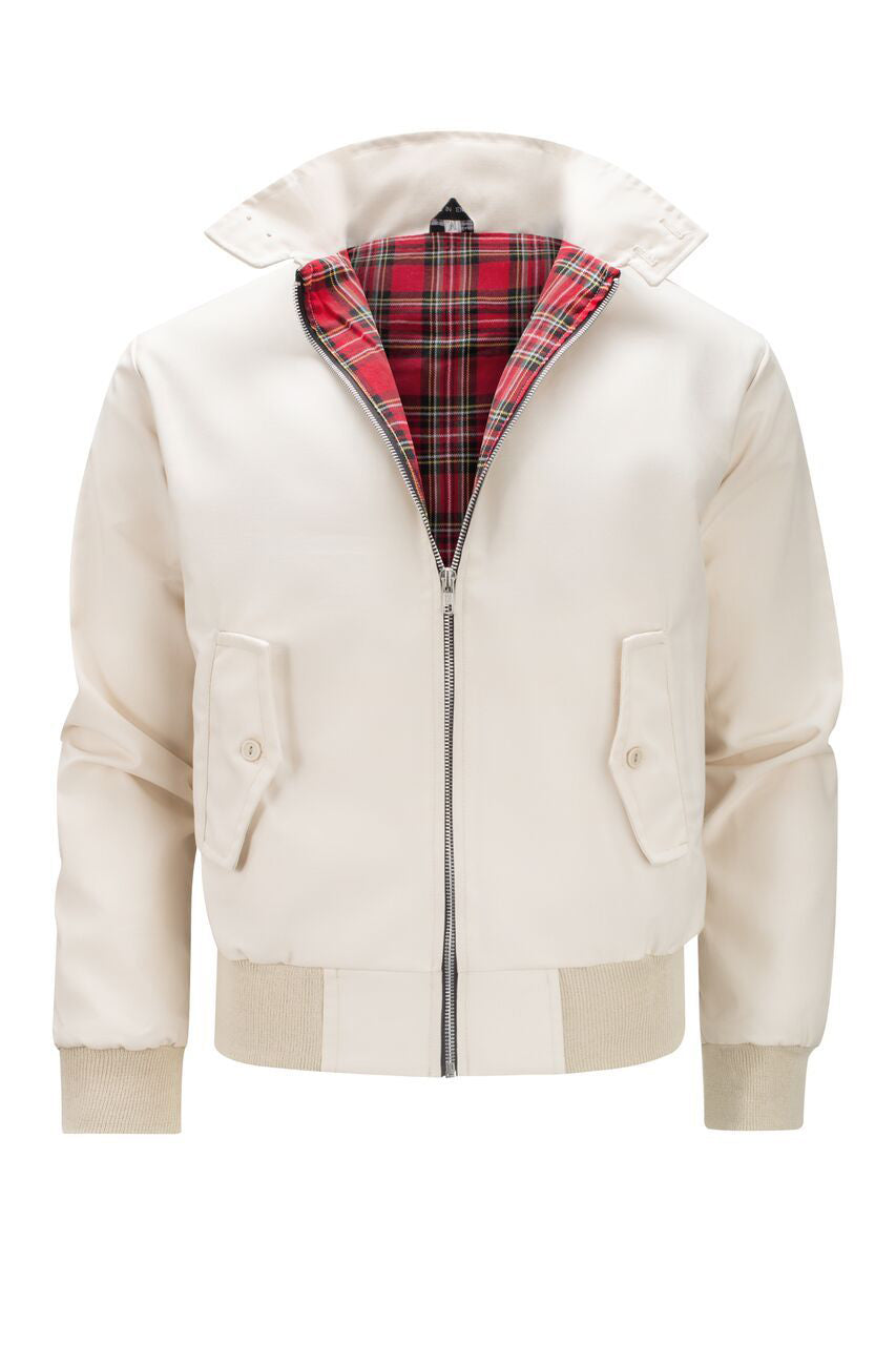 Éric | Veste Harrington élégante avec doublure tartan classique