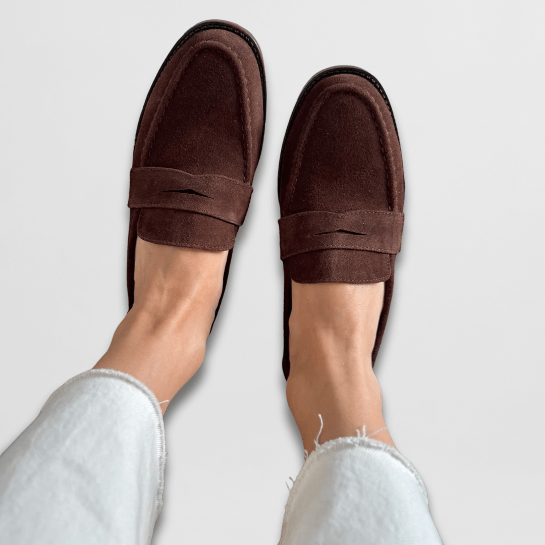 Roseline | Mocassin en daim rétro