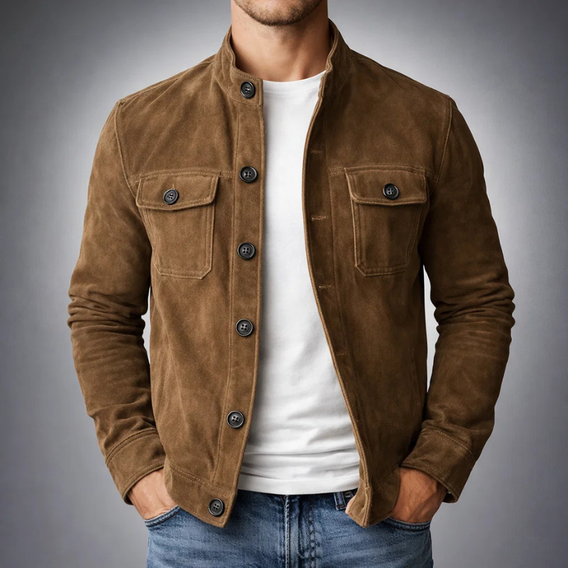 Arthur | Blouson bomber premium en cuir suédé souple