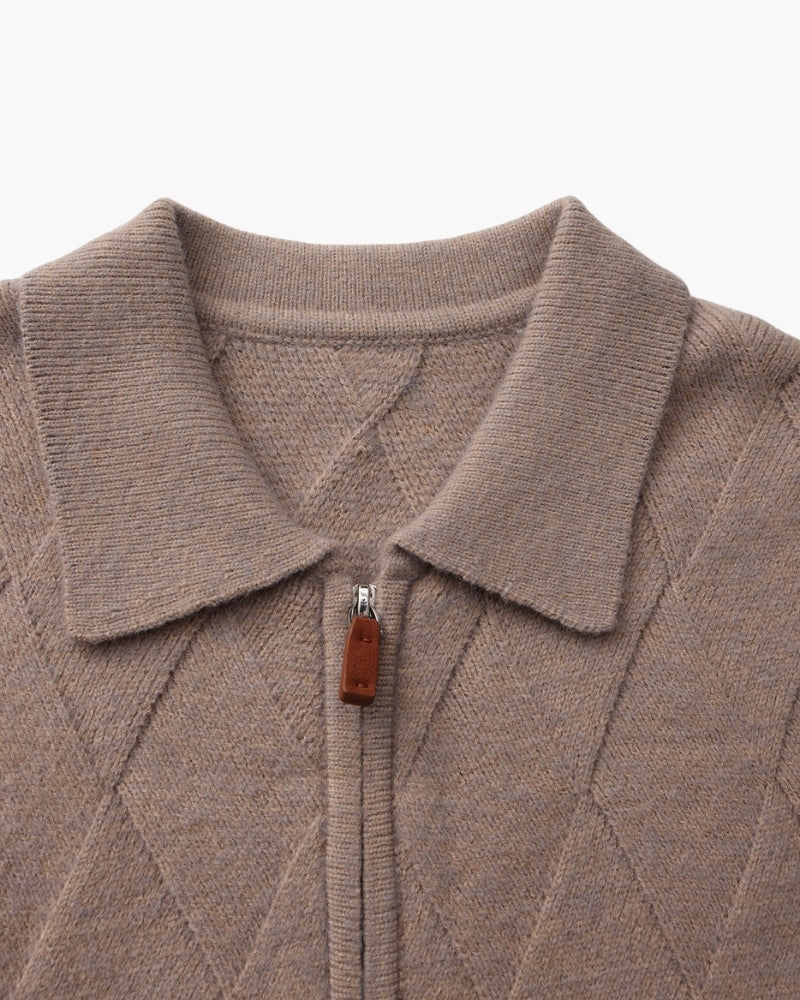 Damase | Maille à losanges col zippé