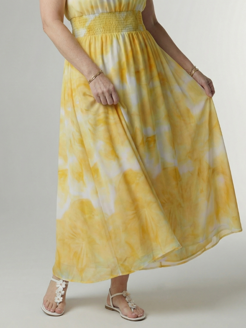 Françoise | Robe Midi à Col Américain Froncé Sylin