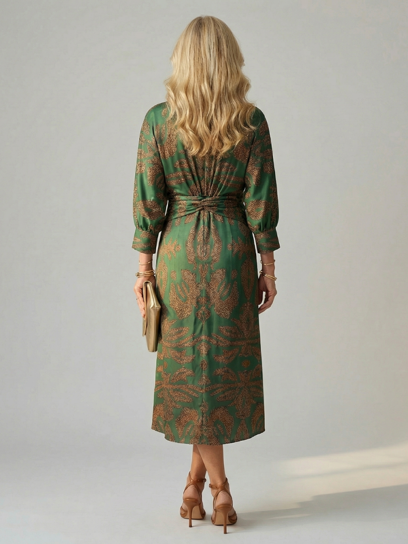 Danielle | Robe Midi Portefeuille Naturelle Lune