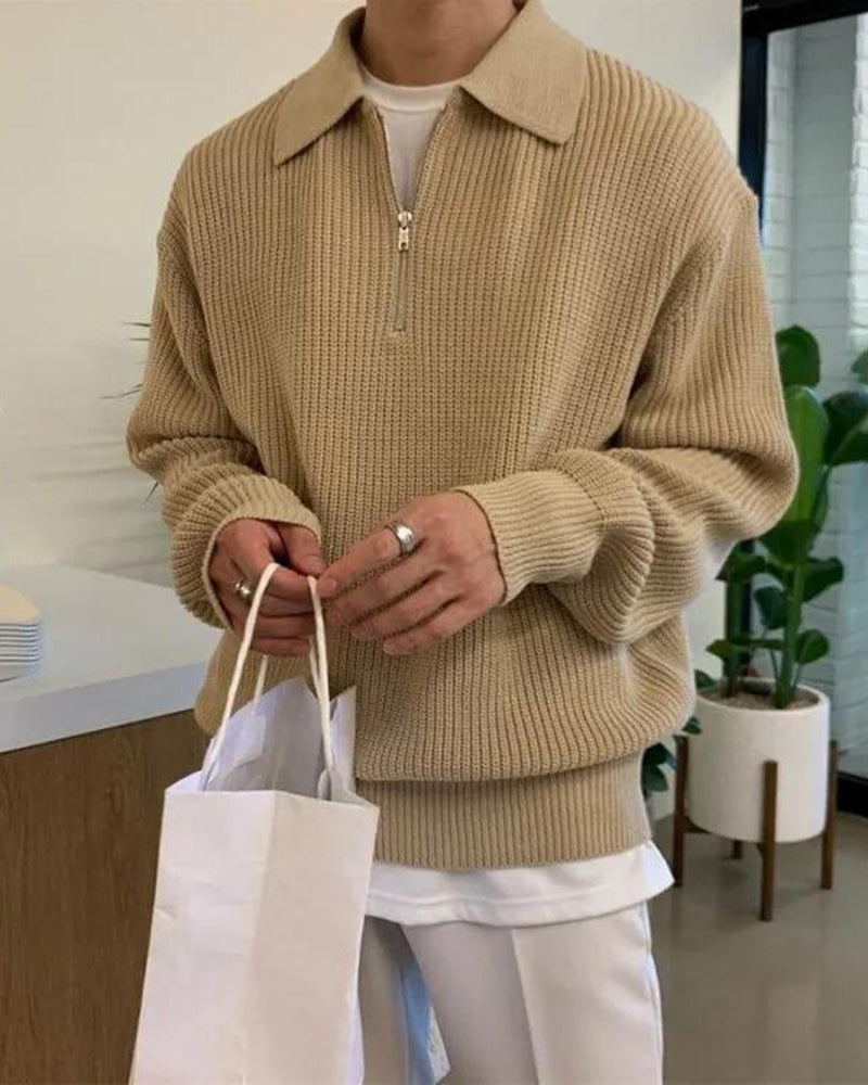 Denis | Pull en maille col zippé