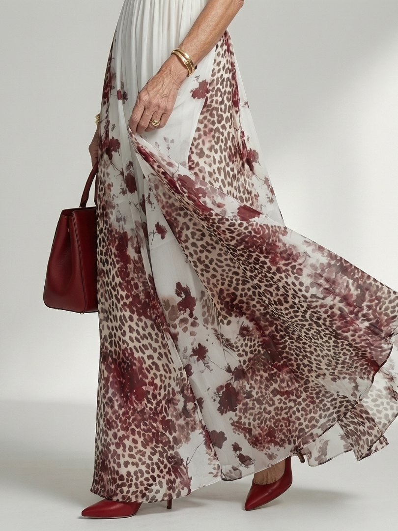 Nathalie | Robe Maxi Plissée Blanche Orlune