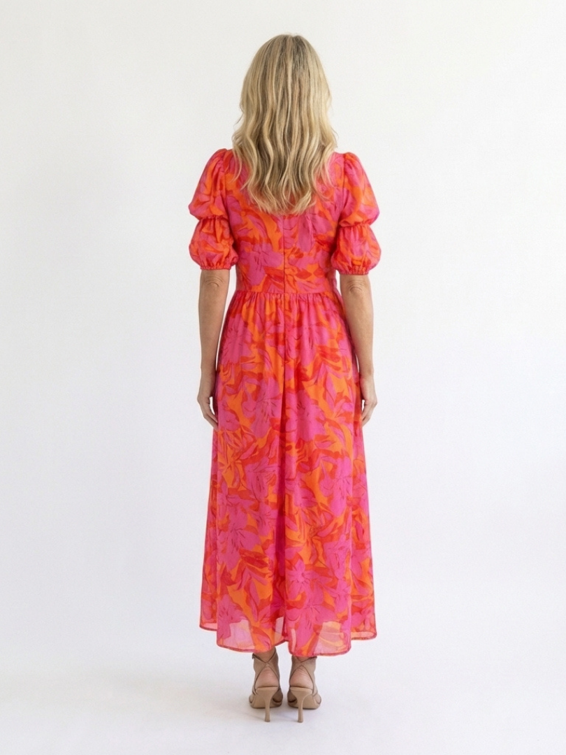 Élise | Robe Midi à Manches Bouffantes Willow