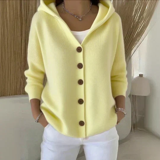 Jacinthe | Gilet boutonné à capuche