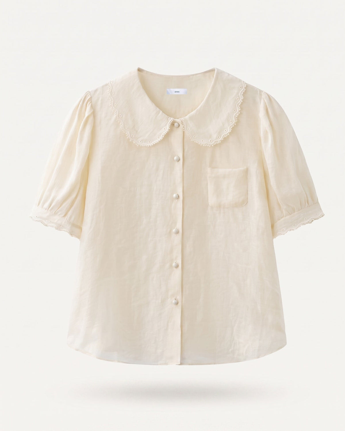 Ève | Blouse brodée à bordure dentelle